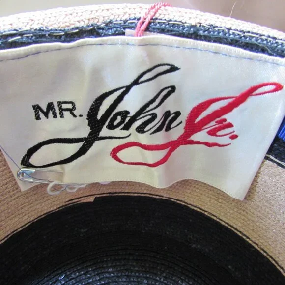 SALE Classic Vintage Mr. John Jr Straw Hat Bands of Black 